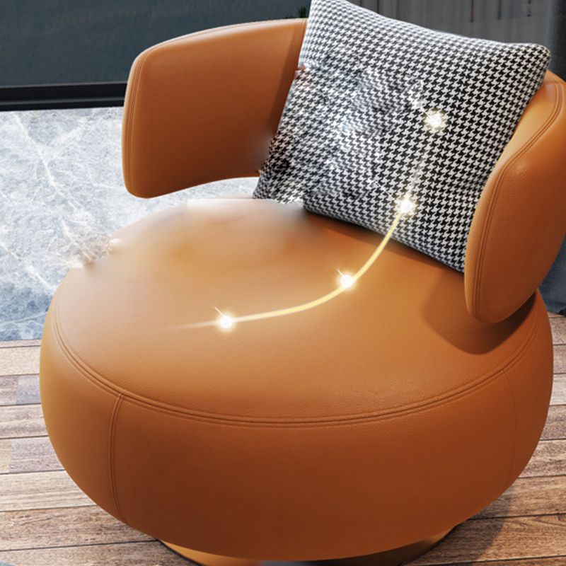 Armless Lounge Chair Living Room Barrel Accent Chair with Cushion