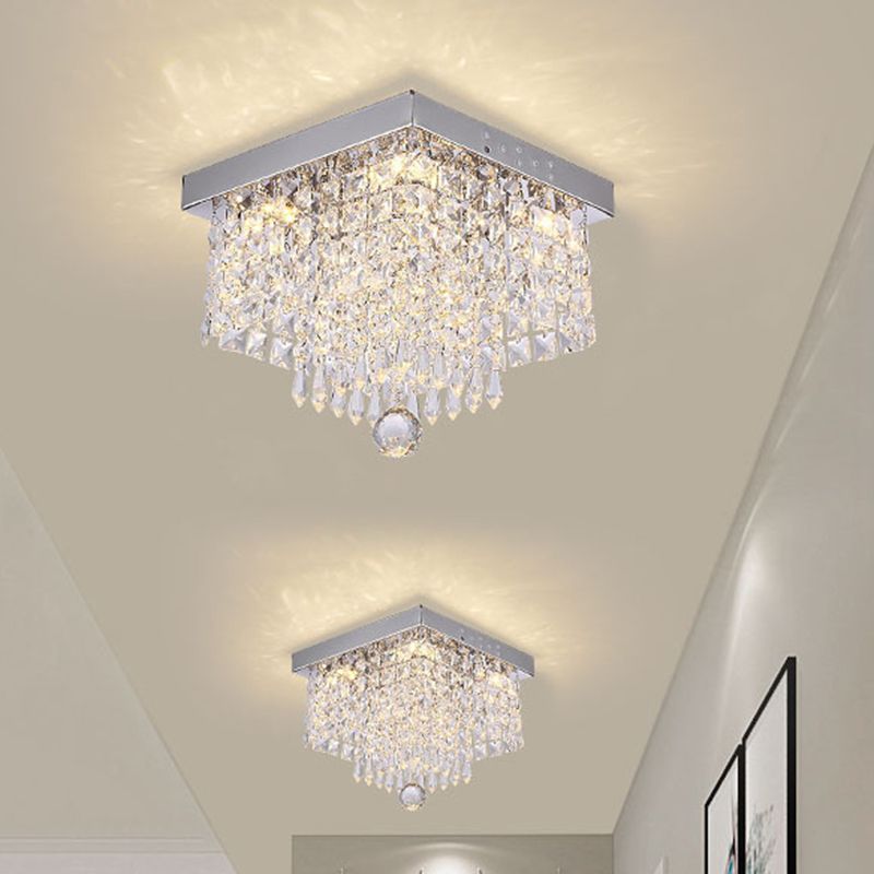 Roestvrijstalen witte LED-plafondlamp in moderne, beknopte stijl Kristallen inbouwmontage voor gang