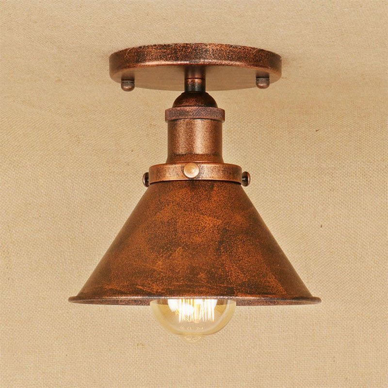Metaal uitlopende vorm, inbouwarmatuur, industriële stijl, 1 licht, inbouwlamp