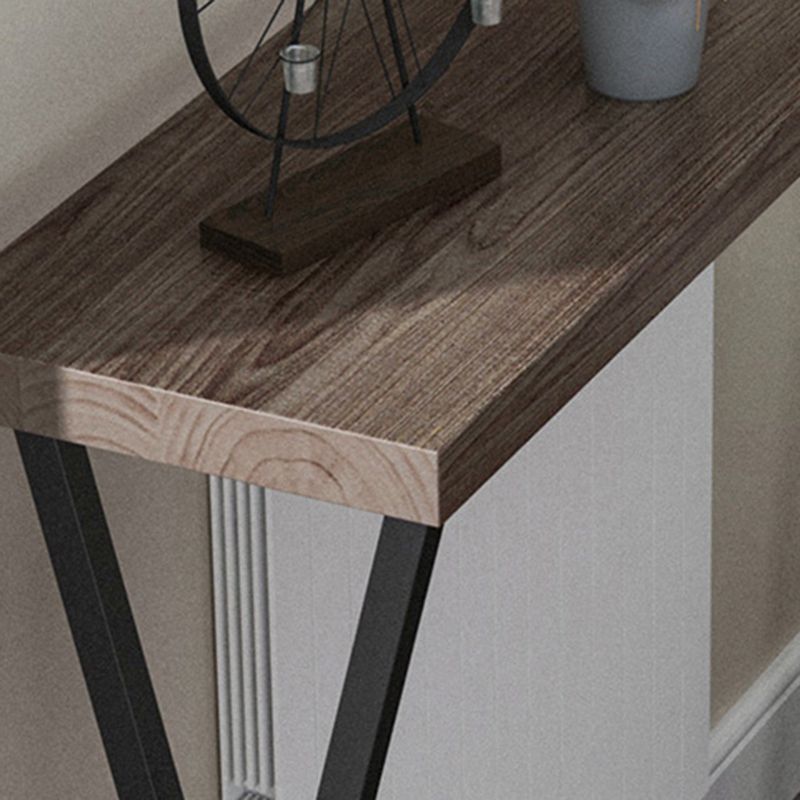 Solid Wood Mid-Century Console Sofa Table X-base Console Table, 31.49" H