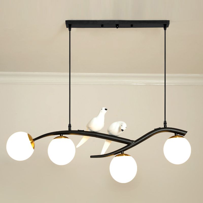 Modern Kitchen Island Lighting Black/Golden Globe Shaded Ceiling Light for Foyer