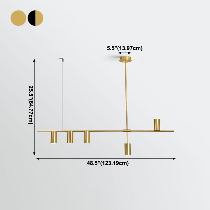 Éclairage d'éclairage de l'île de cylindre Éclairage de pendentif métallique moderne