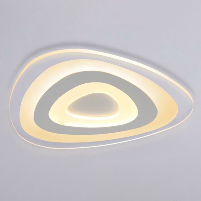 Simplicity Ultra-Thin Triangular LED Flush Mount Light Acrylic Living Room Flush Mount Ceiling Light in White