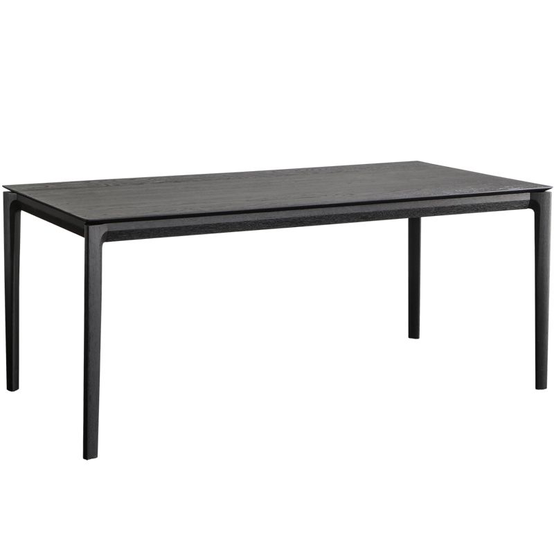 Tavolo da pranzo in legno massiccio nero moderno tavolo da pranzo cucina rettangolo con 4 gambe