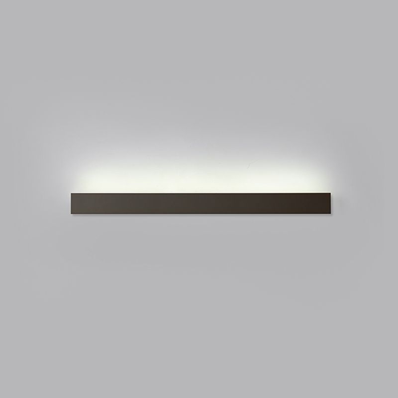 Metal Linear Shade Wall Sconce Modern Style Single Light Wall Mounted Light in Black