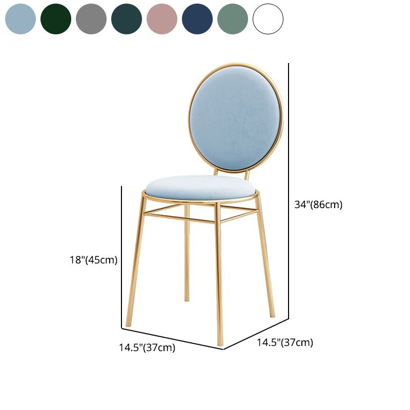 Glam Style Side Chair Upholstered King Louis Back Armless Dining Chair