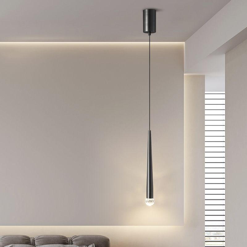 Lámpara de suspensión de techo cónico de estilo de cristal de estilo moderno