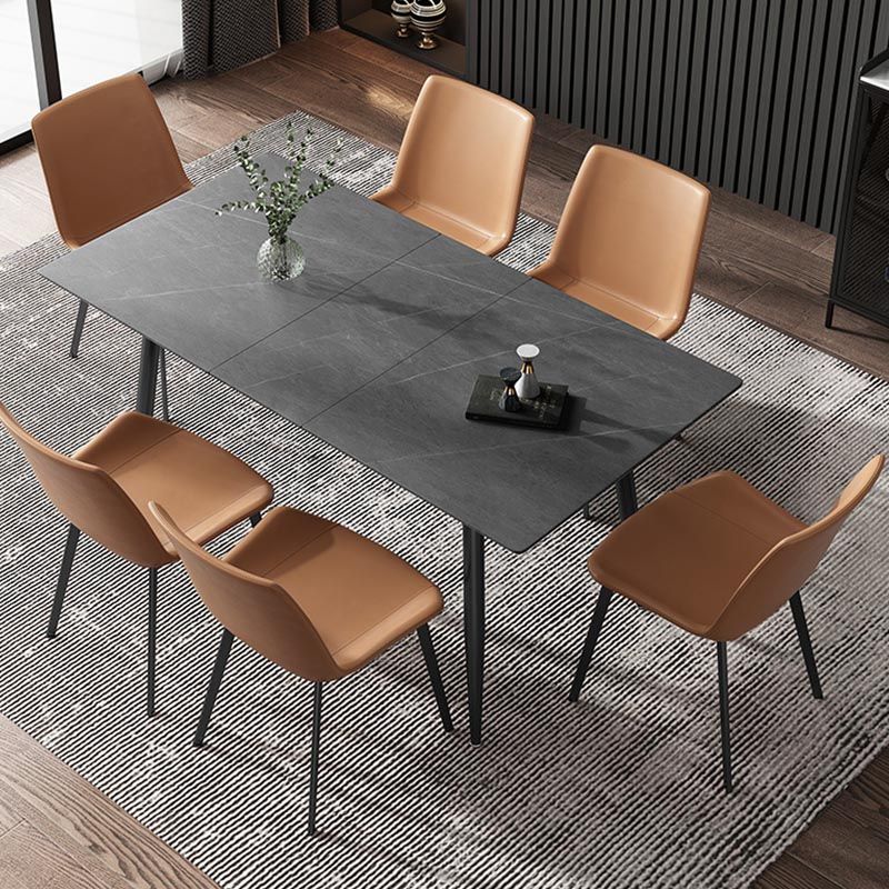Rectangular Sintered Stone Dining Table Modern Furniture with 4 Legs for Home