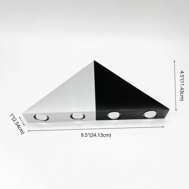 Lampade a parete triangolare in stile minimalista moderno in metallo a 5 luci lampade a parete in finitura nera