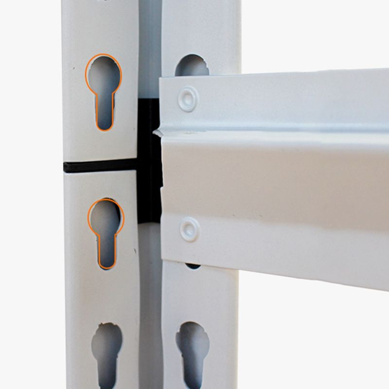 Modern Style Steel Bookshelf White Etagere Shelf Bookcase for Study Room