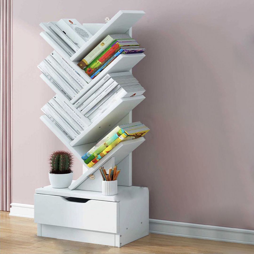 7.87"W Bookshelf Closed Back Contemporary Style Bookcase for Office Home