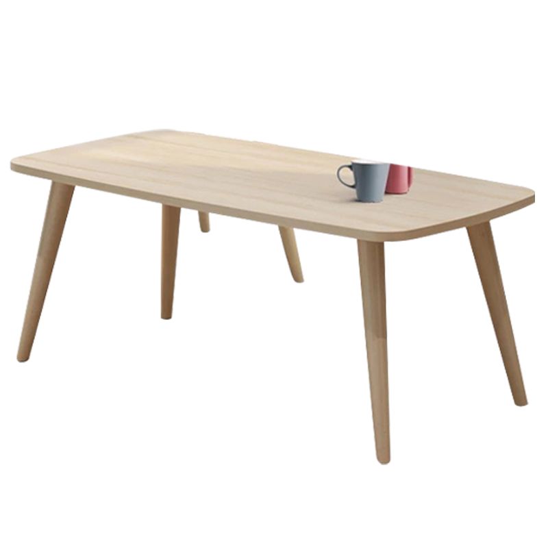 Rectangular Wood 4 Legs 1 Single Coffee Cocktail Table - 16.34" H
