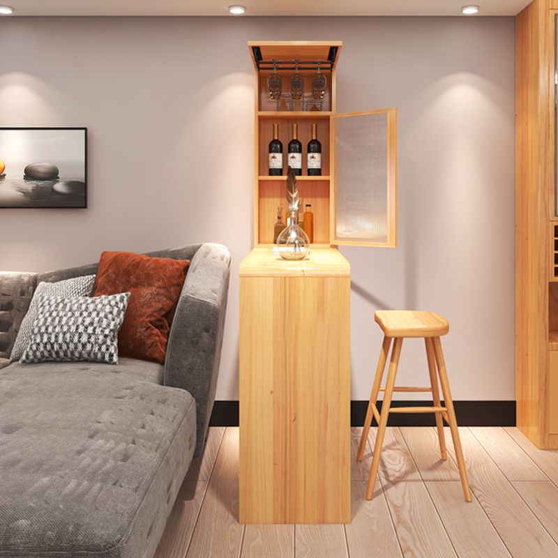 Modern Bar Dining Table Rectangle Bar Solid Wood Table in Natural