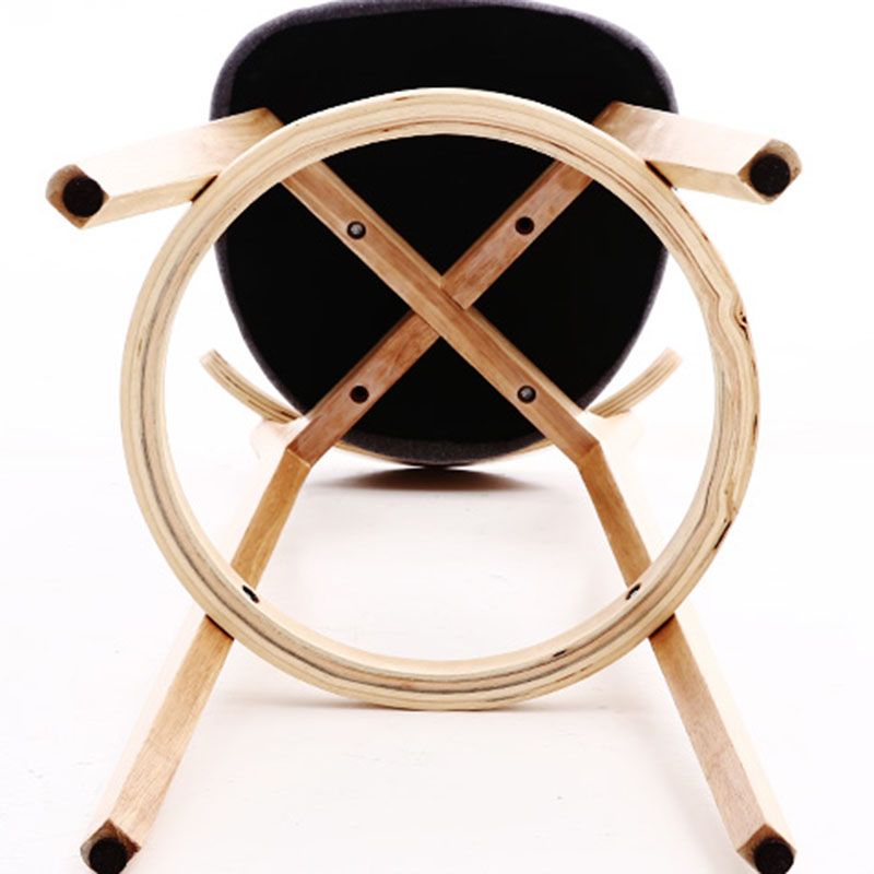 Scandinavian Rubberwood Coffee Shop Stool Footrest Upholstered Bar Stools