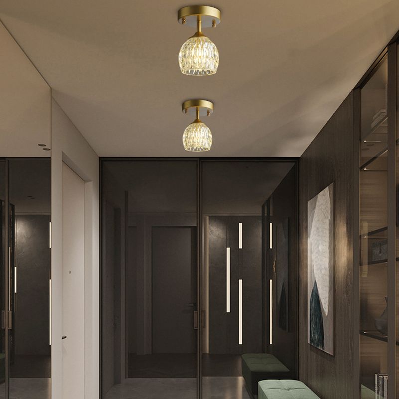Contemporary Ceiling Lamp Minimalist Glass Shade Flush Mount Light Fixture