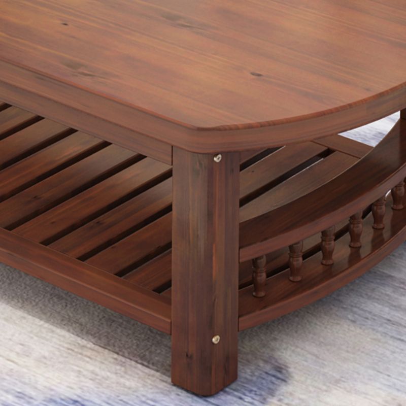 Contemporary Coffee Table Storage Solid Wood Coffee Cocktail Table