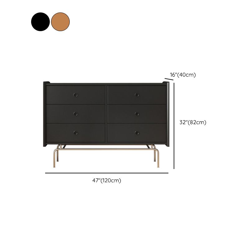 Ultra-Modern Horizontal Double Dresser Solid Wood Storage Chest Dresser for Bedroom