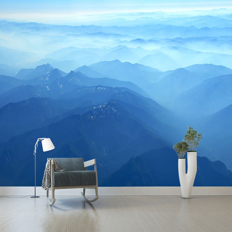 Endless Mountains Mural Wallpaper Pastel Color Modern Wall Covering for Boys Bedroom