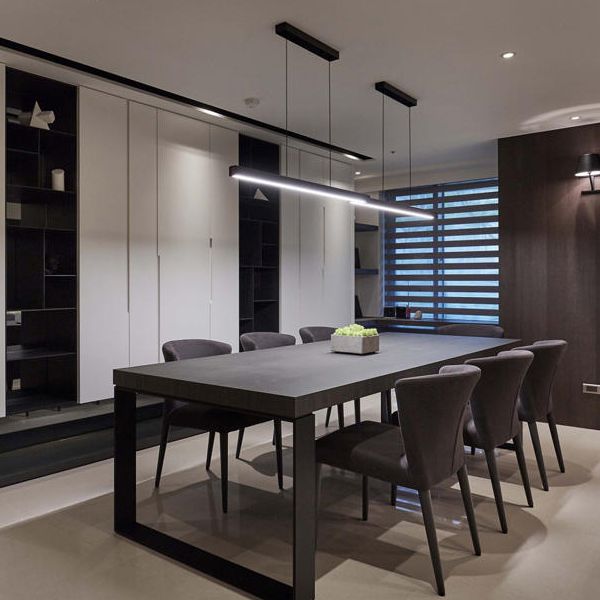 Estilo moderno lineal colgante de metal claro 1 lámpara de la isla de la luz