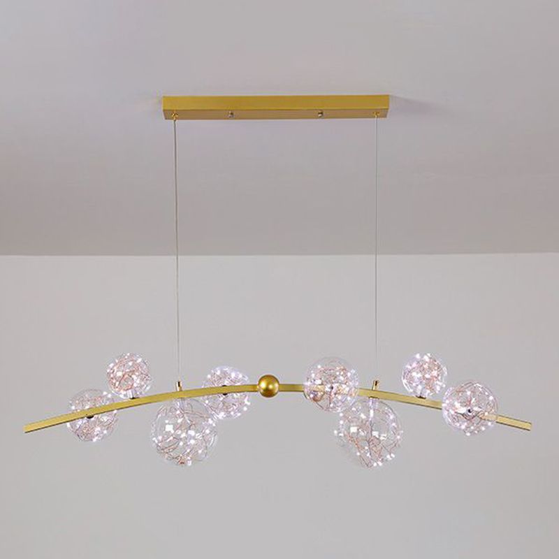 Glass Ball Shape Hanging Lights Modern Style Multi Lights Pendant Light Fixtures