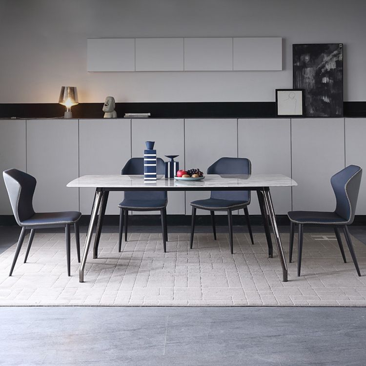 Silla de comedor moderna de piel sintética, sillas de comedor de metal para uso doméstico