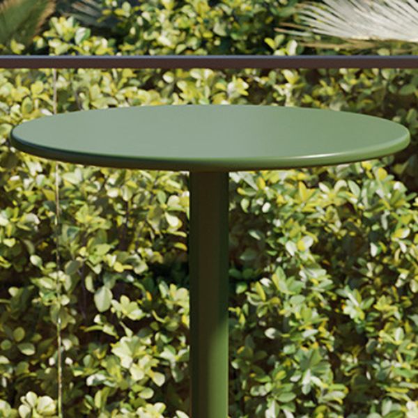 Contemporary Round Metal Bar Table 41.3"H Outdoor Pedestal Bar Dining Table