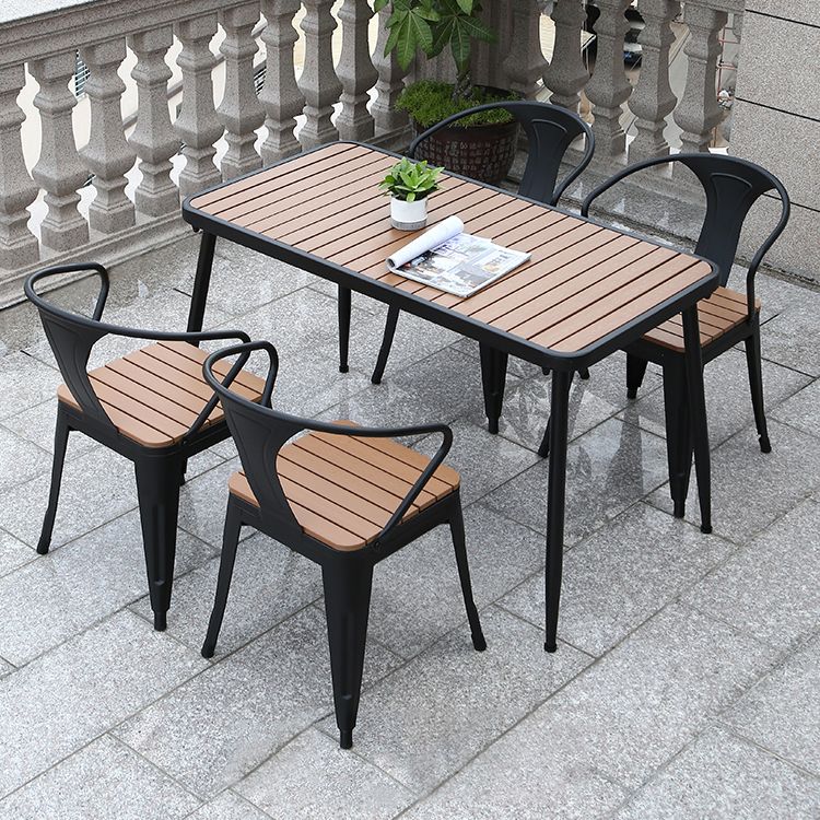 Mesa de comedor industrial 4 mesa base de metal para la cena de cocina en casa