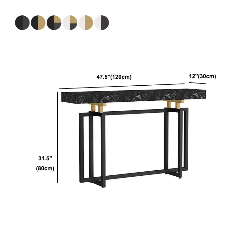 31.5" High Sofa Console Table with Marble Top Console for Hall