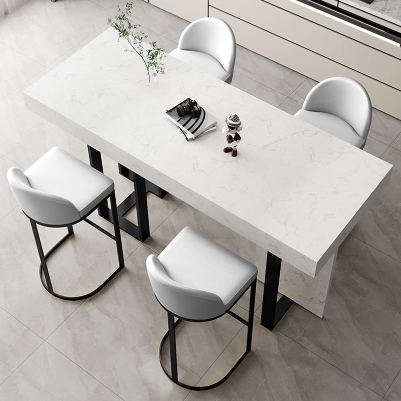 Scandinavian Bucket Counter & Bar Stool Faux Leather Bar Stool for Dining Room