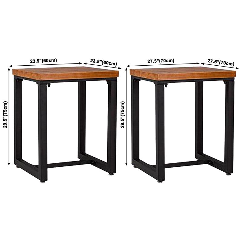Industrial Dining Room Table Solid Wood Table with Black Trestle Base for Dining Room