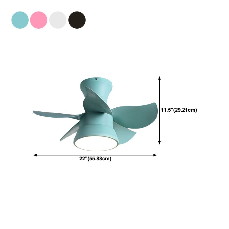 Metal Ceiling Fan Light Modern Style 1 Light Ceiling Fan Light for Children's Room