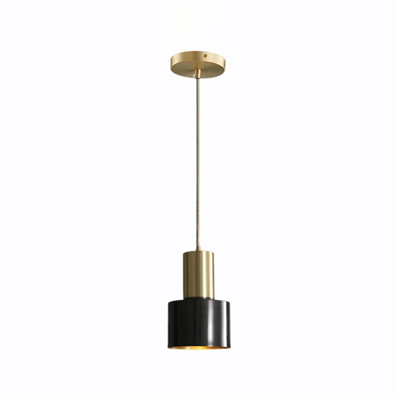 Minimalist Pendant Lighting Fixture Cylinder Hanging Ceiling Light with Metal Shade