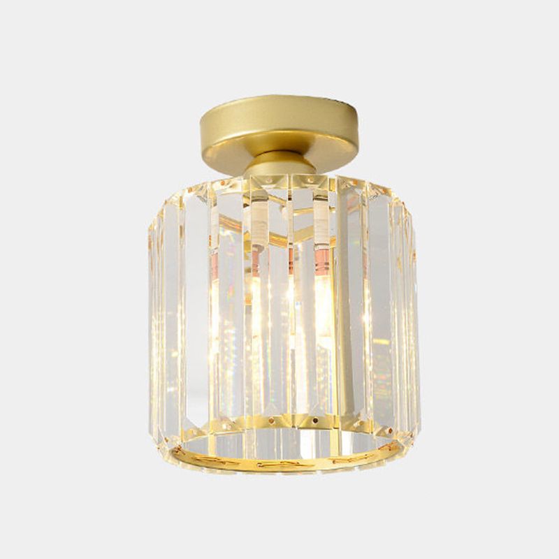 Modern Ceiling Light Minimalist Flush Mount Ceiling Light Fixture with Crystal Shade