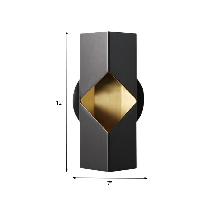 1-Licht-Schlafzimmer-Leuchte-Leuchten Moderne schwarze LED-Wandhalterung mit geometrischer Eisenschatten
