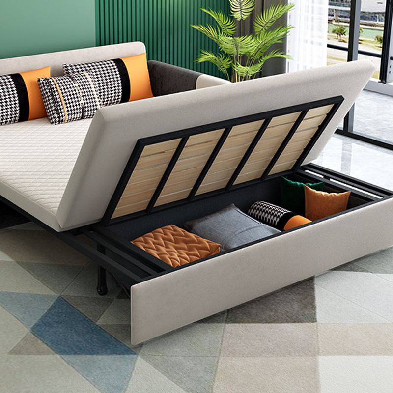Light Gray Sleeper Sofa Modern Style Sofa Bed with Upholstered