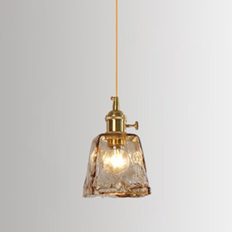 1 lumière géométrique léger pendentif moderne de verre simple de verre de verre pour le restaurant