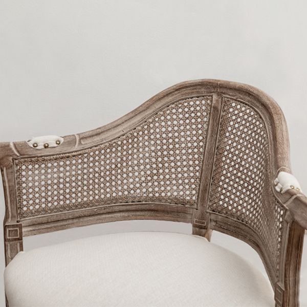 Fauteuil de salle à manger de chaises de salle à manger en osier de style campagnard avec les jambes naturelles