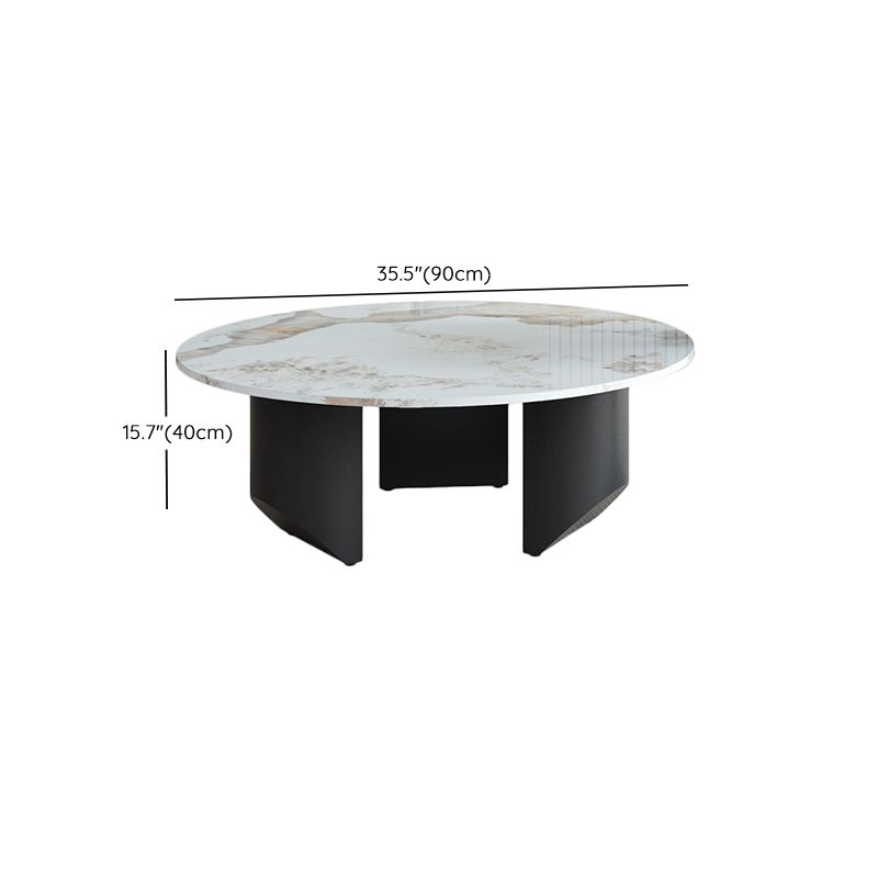 Modern Slate Coffee Table Round Coffee Table for Living Room