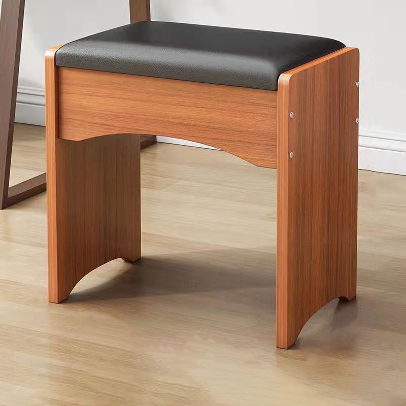 Modern PU Leather Ottoman Plain Rectangle Wood Frame Fade Resistant Target Pouf