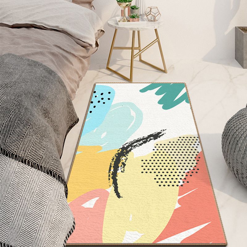 Light Yellow Color Lump Rug Polyester Nordic Rug Washable Rug for Living Room