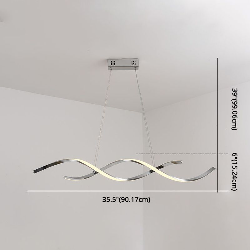Spiral Metal Ceiling Pendant Light Minimalist LED Pendant Light Fixture for Dinning Room