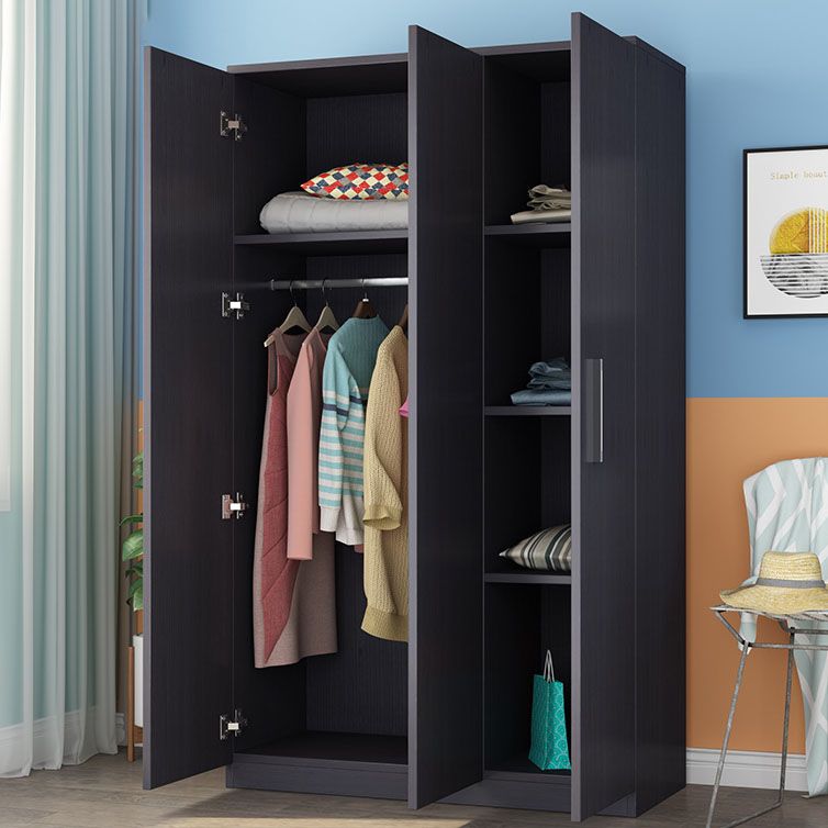Contemporary Style Wardrobe Closet Wood Combination Armoire for Bedroom