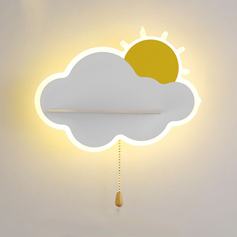 Modern Style Cloud Shape Wall Sconce Metal 1 Light Wall Light for Bedroom