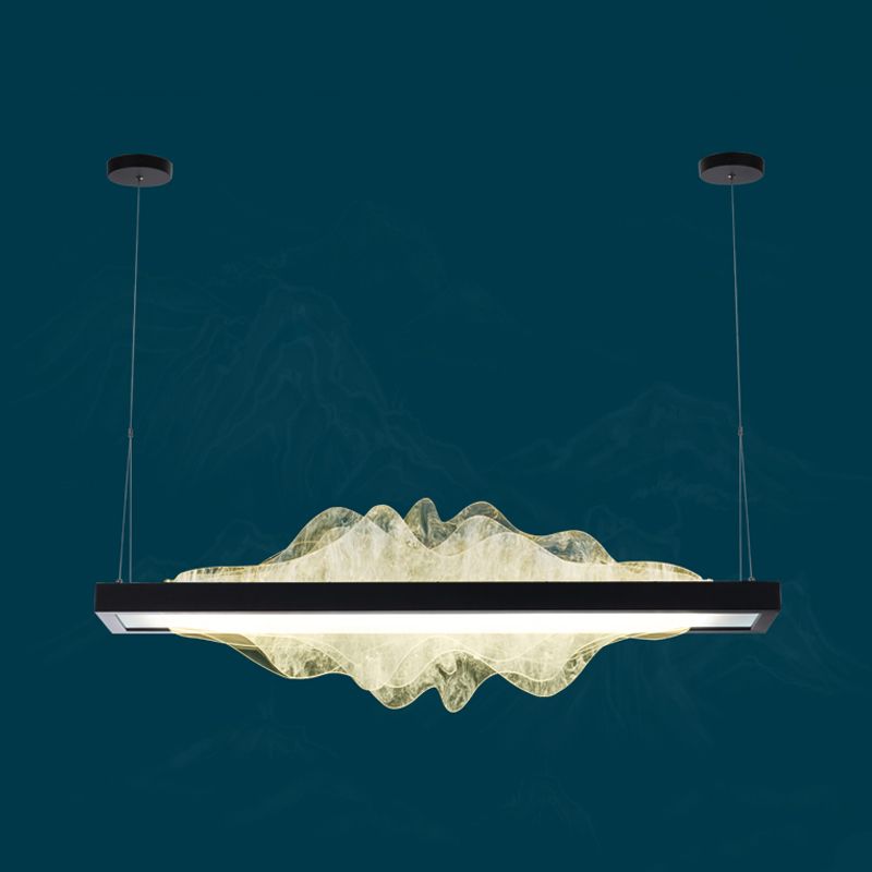 Moderne Metallheizenbeleuchtung Rechteck 1-Licht Island Lichter