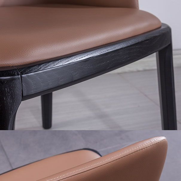 Silla de comedor industrial Ash Parsons con acabado mate de piel sintética (juego de 2)