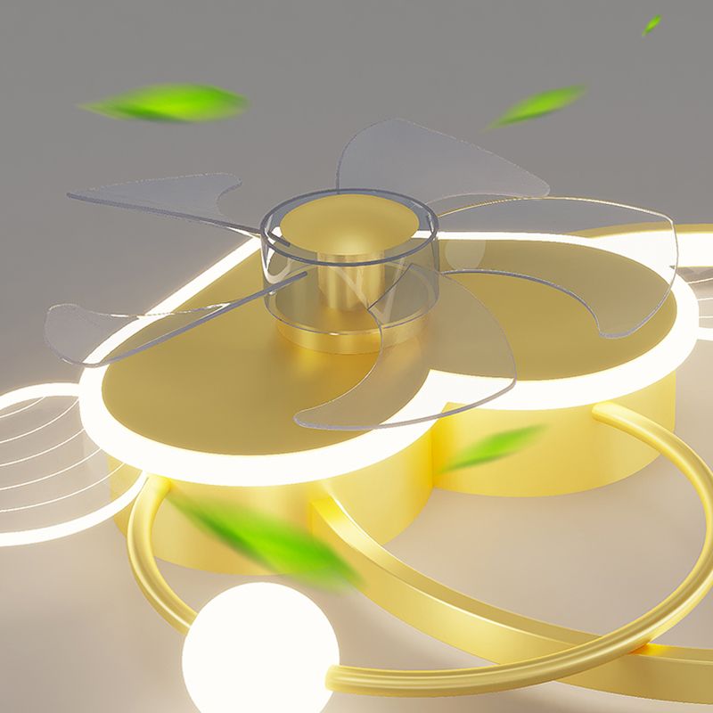 Heart and Halo en forma de techo en forma de anillo Cartoon acrílico LED LED Semi Flush Light