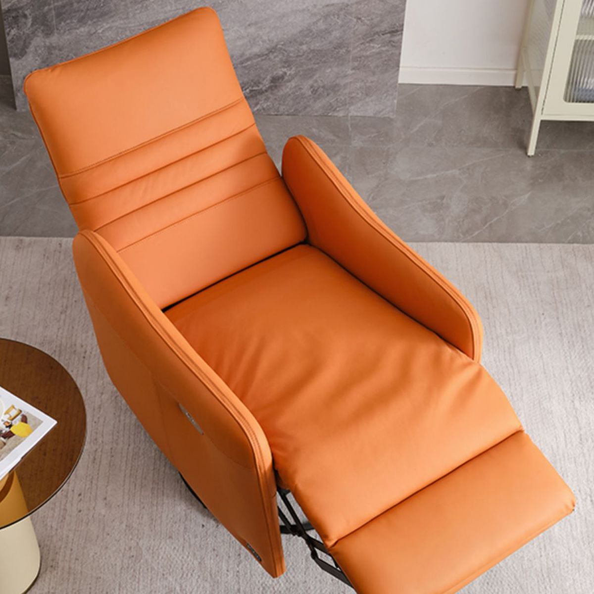 Leather Electric Standard Recliner Contemporary Style Living Room Single Recliner
