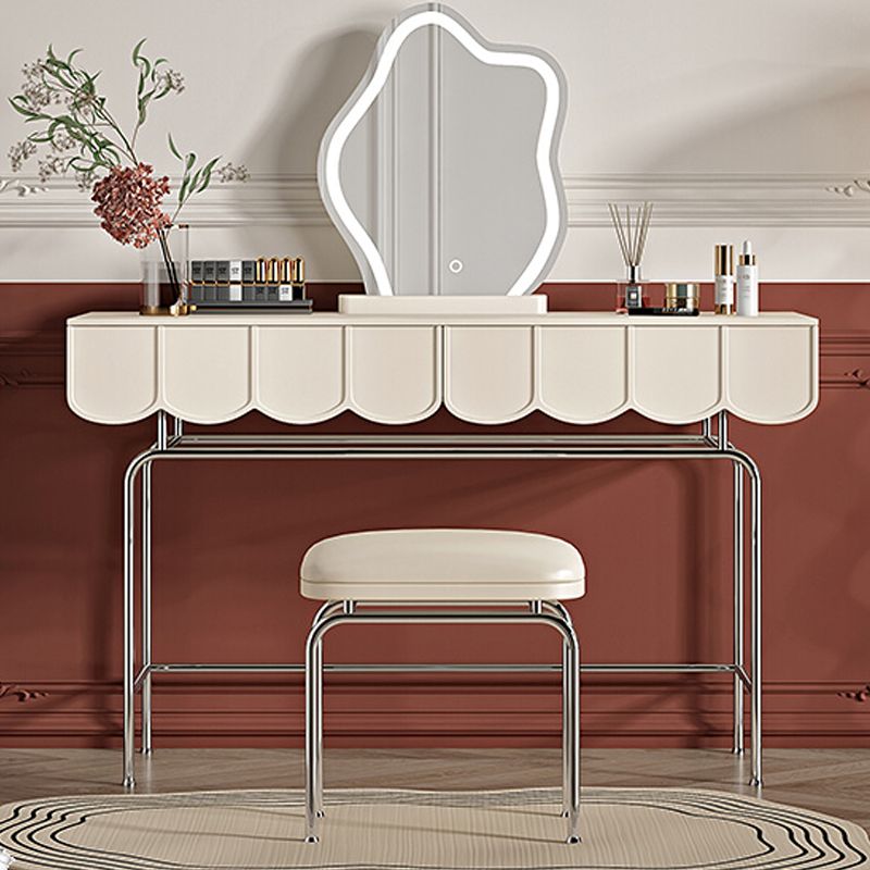 2 Drawers Stainless Steel Makeup Table Desk Vanity for Women - 29.5" H