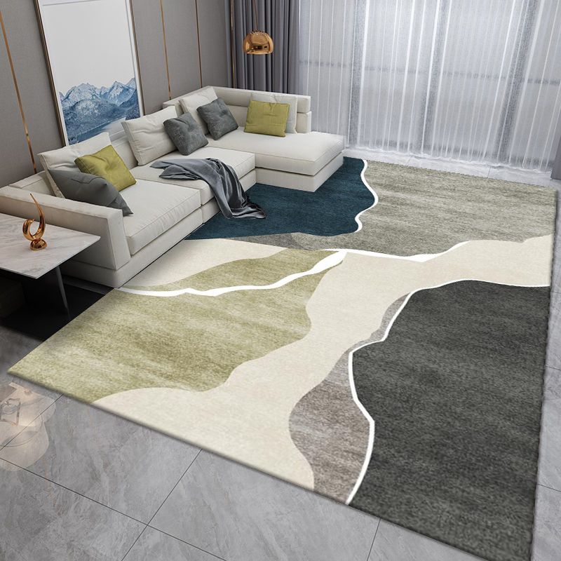 Pink Modern Rug Polyester Irregular Color Lump Rug Washable Rug for Living Room
