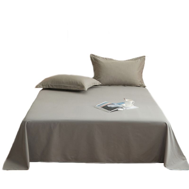 Bed Sheet Pure Color Soft Cotton Breathable 1-Piece Fitted Sheet